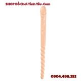  Dương Vật Giả 2 Đầu Có Đuôi Hạt Nhét Hậu Môn Kích Thích Kép 