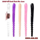  Dương Vật Giả 2 Đầu Có Đuôi Hạt Nhét Hậu Môn Kích Thích Kép 