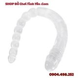  Dương Vật Giả 2 Đầu Có Đuôi Hạt Nhét Hậu Môn Kích Thích Kép 