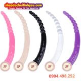  Dương Vật Giả 2 Đầu Có Đuôi Hạt Nhét Hậu Môn Kích Thích Kép 