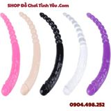  Dương Vật Giả 2 Đầu Có Đuôi Hạt Nhét Hậu Môn Kích Thích Kép 