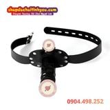  Dương vật giả 2 đầu có khóa đeo bịt miệng cặp đồng tính nữ 