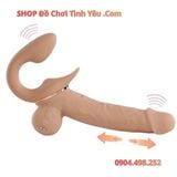  Dương Vật Giả 2 Đầu Rung Thụt Thiết Kế Uốn Cong Đeo Cho Les 