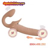  Dương Vật Giả 2 Đầu Rung Thụt Thiết Kế Uốn Cong Đeo Cho Les 