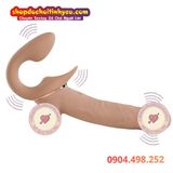  Dương Vật Giả 2 Đầu Rung Thụt Thiết Kế Uốn Cong Đeo Cho Les 