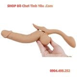  Dương Vật Giả 2 Đầu Rung Thụt Thiết Kế Uốn Cong Đeo Cho Les 