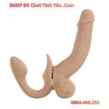  Dương Vật Giả 2 Đầu Rung Thụt Thiết Kế Uốn Cong Đeo Cho Les 