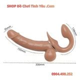  Dương Vật Giả 2 Đầu Rung Thụt Thiết Kế Uốn Cong Đeo Cho Les 