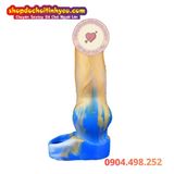  Dương vật giả chó sói rỗng ruột có vòng đeo bìu cho nam 