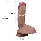  Dương Vật Giả Đế Hít Gân Nổi Cấu Tạo 2 Lớp Silicone LOVETOY 