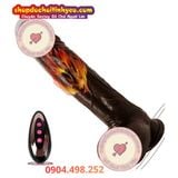  Dương Vật Giả Đen Rung Xoay Thụt Tạo Nhiệt Điều Khiển Từ Xa 