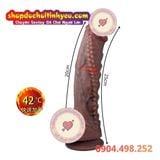  Dương Vật Giả Độ Vòng Bi Kèm Hạt Nổi Trên Thân Có Sưởi Ấm 