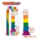  Dương vật giả hít tường màu sắc cầu vồng Prider Lovetoy 
