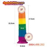  Dương vật giả hít tường màu sắc cầu vồng Prider Lovetoy 
