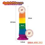  Dương vật giả hít tường màu sắc cầu vồng Prider Lovetoy 