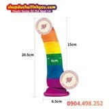  Dương vật giả hít tường màu sắc cầu vồng Prider Lovetoy 