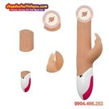  Dương Vật Giả Rung Thụt Xoay Bi Kèm Đầu Phụ Tai Thỏ INDULGE 