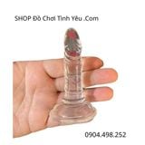  Dương Vật Giả Mini Bé Xíu Đế Hít Trong Suốt Không Có Bìu 