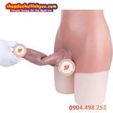  Dương Vật Giả Rỗng Ruột Gân Xanh Nổi Liền Quần Silicon Cạp Cao 