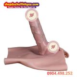  Dương Vật Giả Rỗng Ruột Gân Xanh Nổi Liền Quần Silicon Cạp Cao 