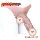  Dương Vật Giả Rỗng Ruột To Cong Có Gân Nối Liền Quần Silicon 