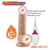  Dương vật giả rung ngoáy ấm nóng gắn tường điều khiển remote 