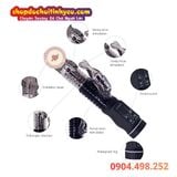  Dương vật giả rung thụt xoay 360 độ đính hạt đuôi cá phụ 