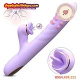  Dương Vật Giả Thụt Mạnh Có Bi Nổi Kèm Đầu Lưỡi Liếm R420 