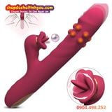  Dương Vật Giả Thụt Mạnh Có Bi Nổi Kèm Đầu Lưỡi Liếm R420 