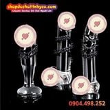  Dương vật giả thủy tinh pha lê trong suốt quấn gai mềm Unisex 