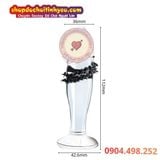  Dương vật giả thủy tinh pha lê trong suốt quấn gai mềm Unisex 