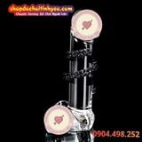  Dương vật giả thủy tinh pha lê trong suốt quấn gai mềm Unisex 