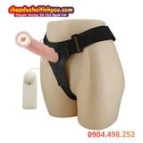  Dương Vật Giả Rỗng Ruột Rung Mạnh Kèm Điều Khiển Có Dây Đeo 
