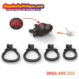  Khóa Dương Vật Thiết Kế Đầu Chó Kèm 4 Vòng Khóa Đa Kích Thước 