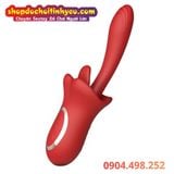  Máy Lưỡi Liếm Kết Hợp Que Rung Móc Massage Điểm G Âm Đạo 