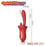  Máy Lưỡi Liếm Kết Hợp Que Rung Móc Massage Điểm G Âm Đạo 