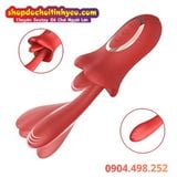  Máy Lưỡi Liếm Kết Hợp Que Rung Móc Massage Điểm G Âm Đạo 