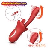  Máy Lưỡi Liếm Kết Hợp Que Rung Móc Massage Điểm G Âm Đạo 