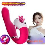  Máy Rung 12 Tần Số Kết Hợp Lưỡi Xoay Liếm Âm Vật Phụ Nữ 