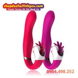  Máy Rung 12 Tần Số Kết Hợp Lưỡi Xoay Liếm Âm Vật Phụ Nữ 
