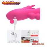  Máy Rung Ba Điểm Có Đầu Phụ Tai Thỏ Kèm Chuỗi Hạt Nhét Lỗ Nhị 