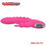  Máy Rung Ba Điểm Có Đầu Phụ Tai Thỏ Kèm Chuỗi Hạt Nhét Lỗ Nhị 