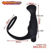  Máy Rung Hậu Môn Tuyến Tiền Liệt Kèm Vòng Khóa Ống Tinh 