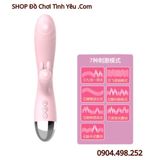  Máy Rung Kép Mạnh Tích Hợp Gia Nhiệt Kèm Đầu Tai Thỏ LETEN 