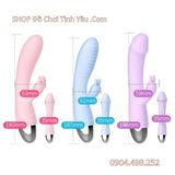  Máy Rung Kép Mạnh Tích Hợp Gia Nhiệt Kèm Đầu Tai Thỏ LETEN 