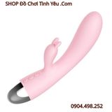  Máy Rung Kép Mạnh Tích Hợp Gia Nhiệt Kèm Đầu Tai Thỏ LETEN 