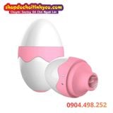  Máy Rung Liếm Kết Hợp Hút Thiết Kế Hình Quả Trứng Gà Mini 