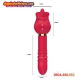  Máy Rung Thụt Hoa Hồng Hai Đầu Tích Hợp Bú Liếm Đa Điểm 