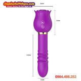  Máy Rung Thụt Hoa Hồng Hai Đầu Tích Hợp Bú Liếm Đa Điểm 
