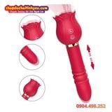  Máy Rung Thụt Hoa Hồng Hai Đầu Tích Hợp Bú Liếm Đa Điểm 